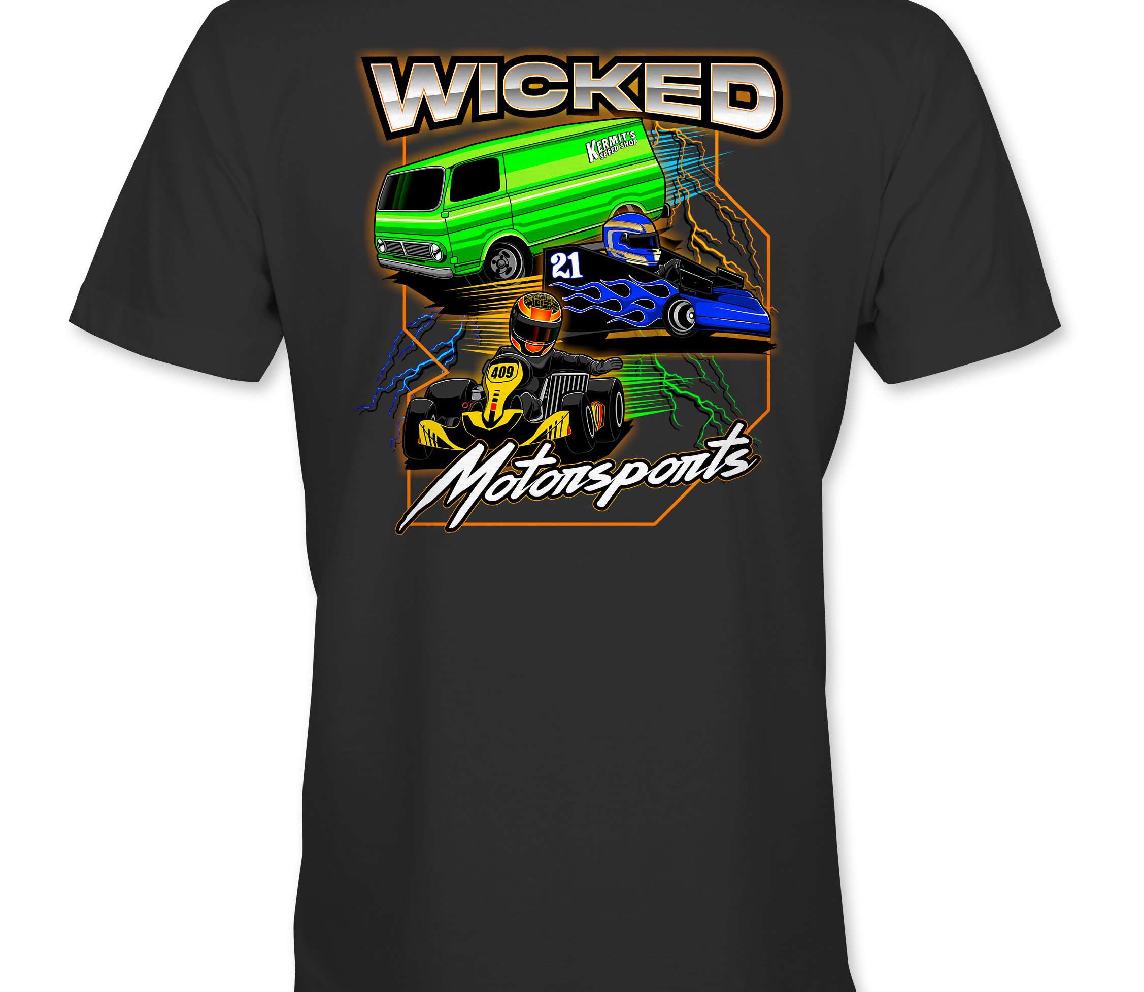 Wicked Motorsports T-Shirts Black Acid Apparel