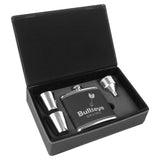 Laserable Leatherette Flask Gift Box Sets Black Acid Apparel
