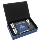 Laserable Leatherette Flask Gift Box Sets Black Acid Apparel