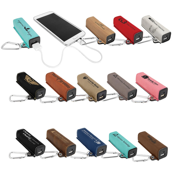 Leatherette Mini Power Bank – Black Acid Apparel