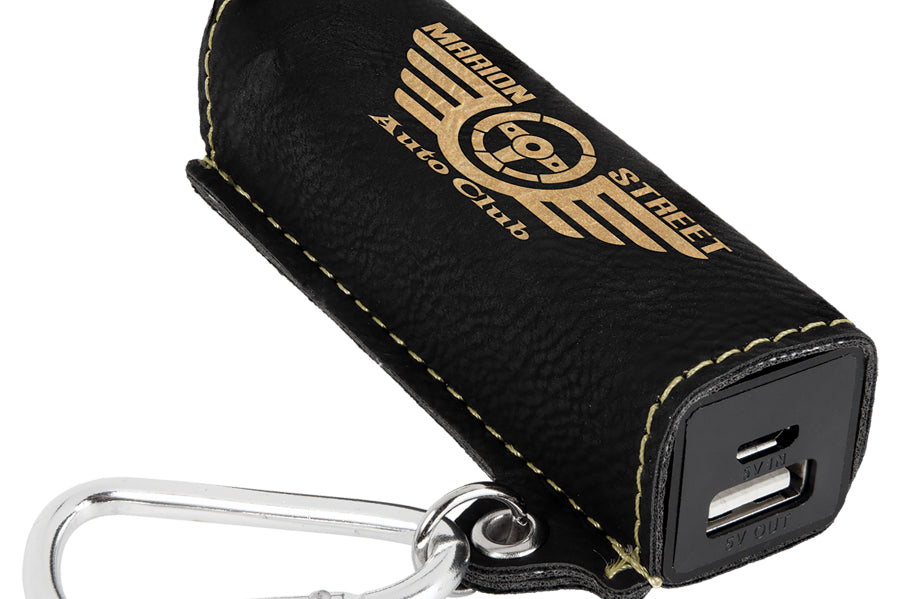 Leatherette Mini Power Bank Black Acid Apparel