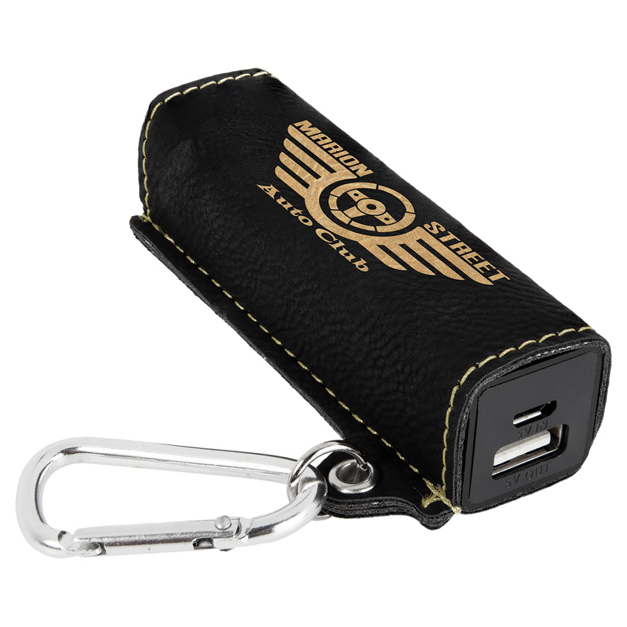 Leatherette Mini Power Bank Black Acid Apparel