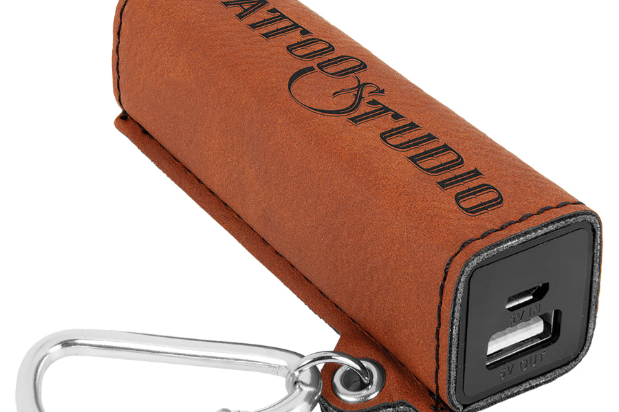 Leatherette Mini Power Bank Black Acid Apparel