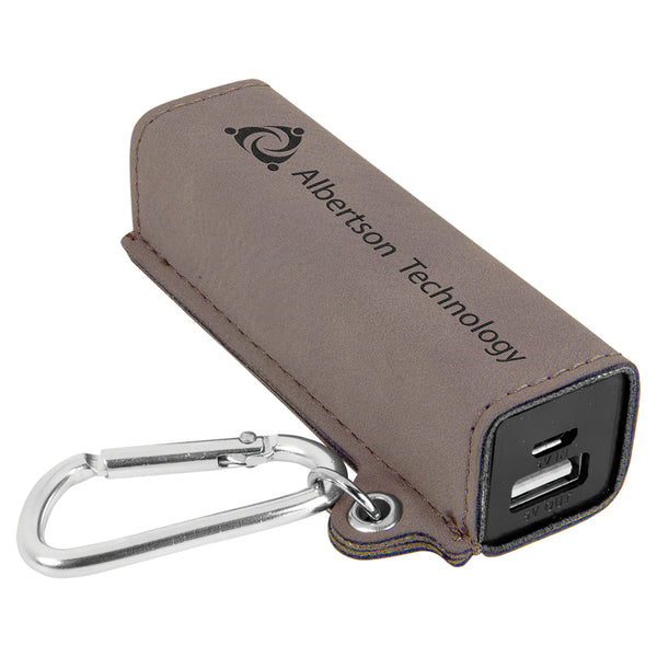 Leatherette Mini Power Bank – Black Acid Apparel