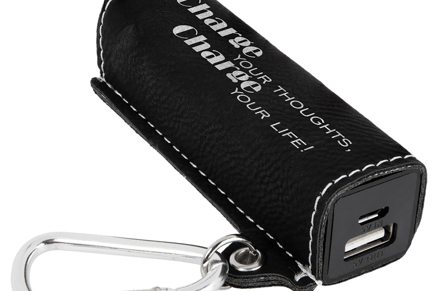 Leatherette Mini Power Bank Black Acid Apparel