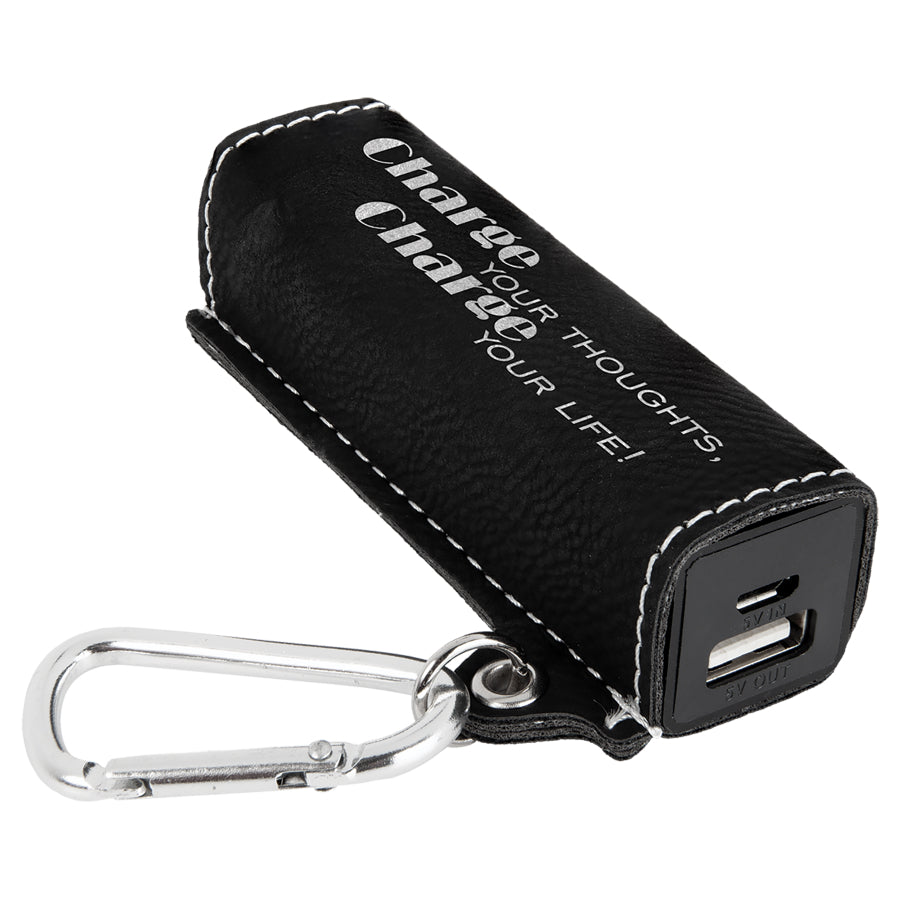 Leatherette Mini Power Bank Black Acid Apparel