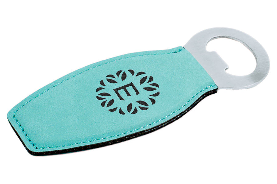 Rounded Leatherette Bottle Opener with Magnet Black Acid Apparel