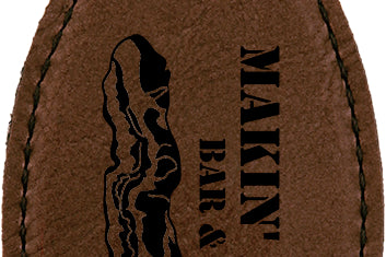 Rounded Leatherette Bottle Opener with Magnet Black Acid Apparel