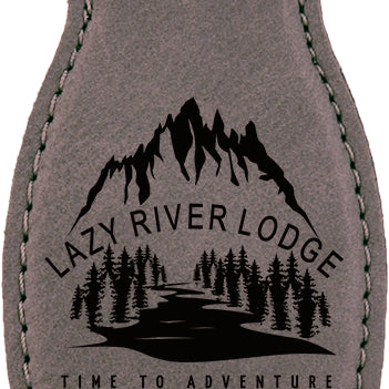 Rounded Leatherette Bottle Opener with Magnet Black Acid Apparel