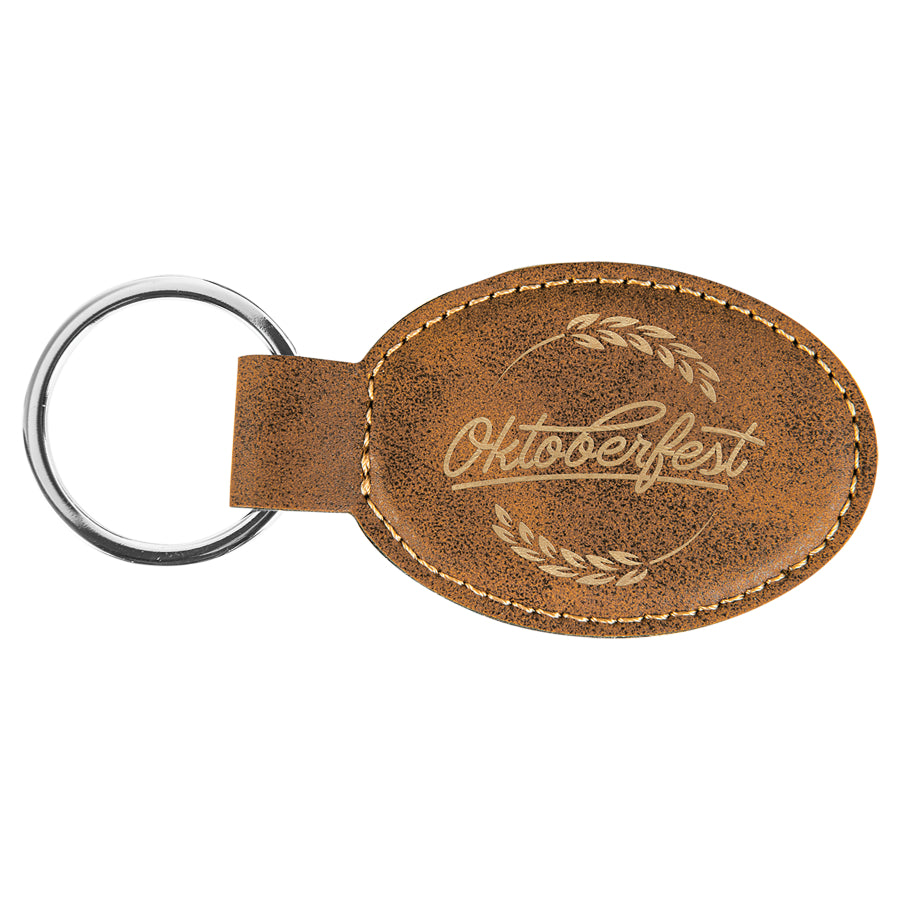 Brown leatherette keychains for sublimation