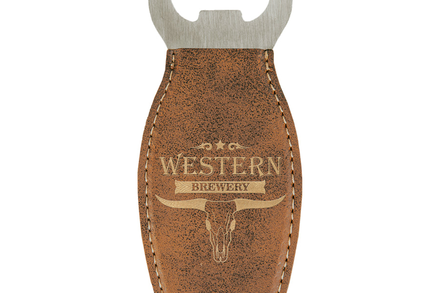 Rounded Leatherette Bottle Opener with Magnet Black Acid Apparel