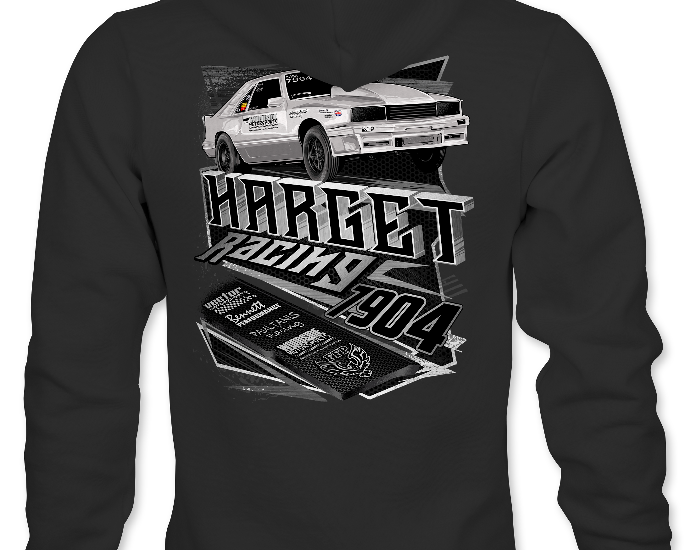 Harget Racing Hoodies Black Acid Apparel