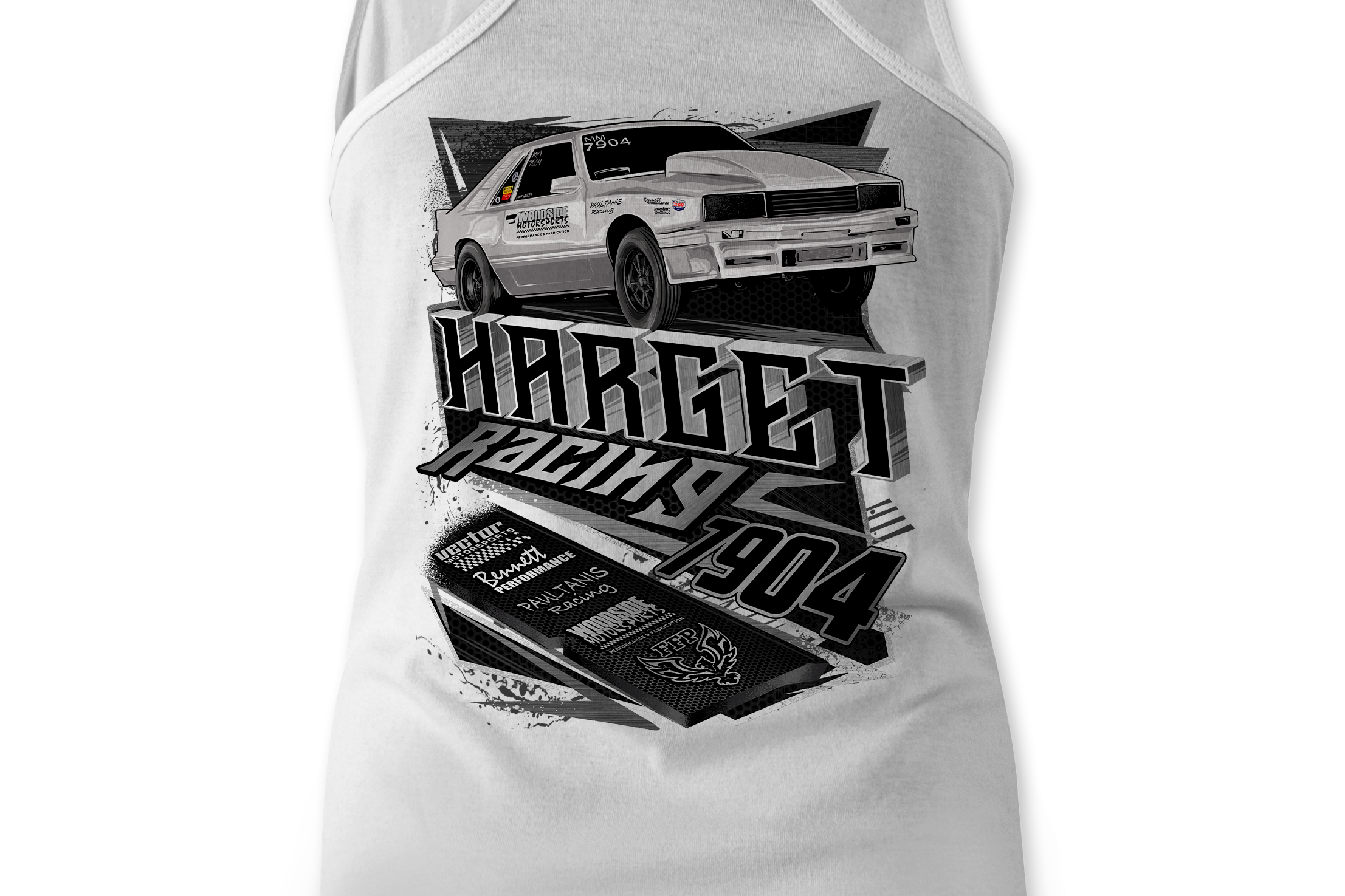 Harget Racing Tank Tops Black Acid Apparel