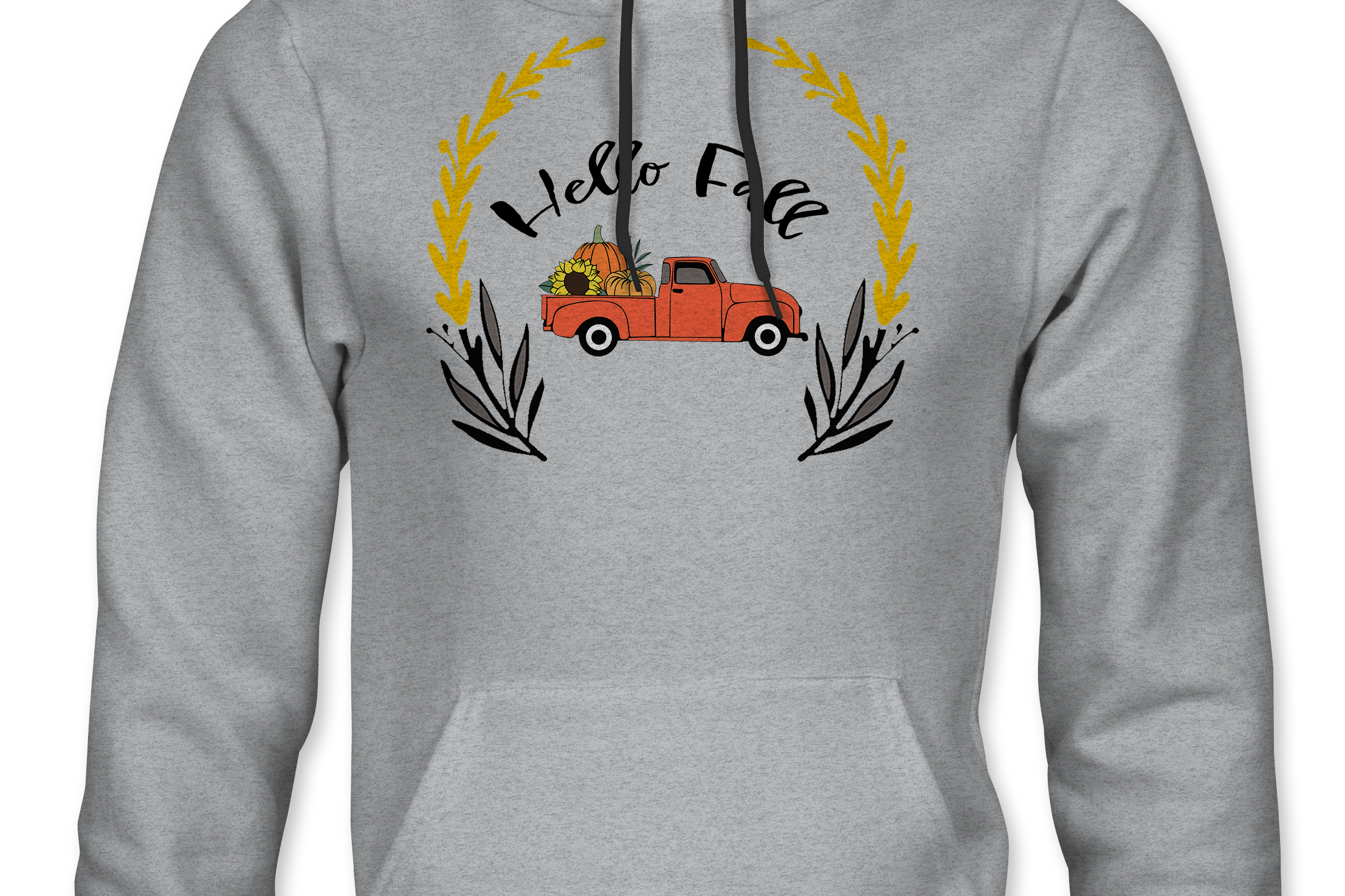 Hello Fall Hoodie Black Acid Apparel