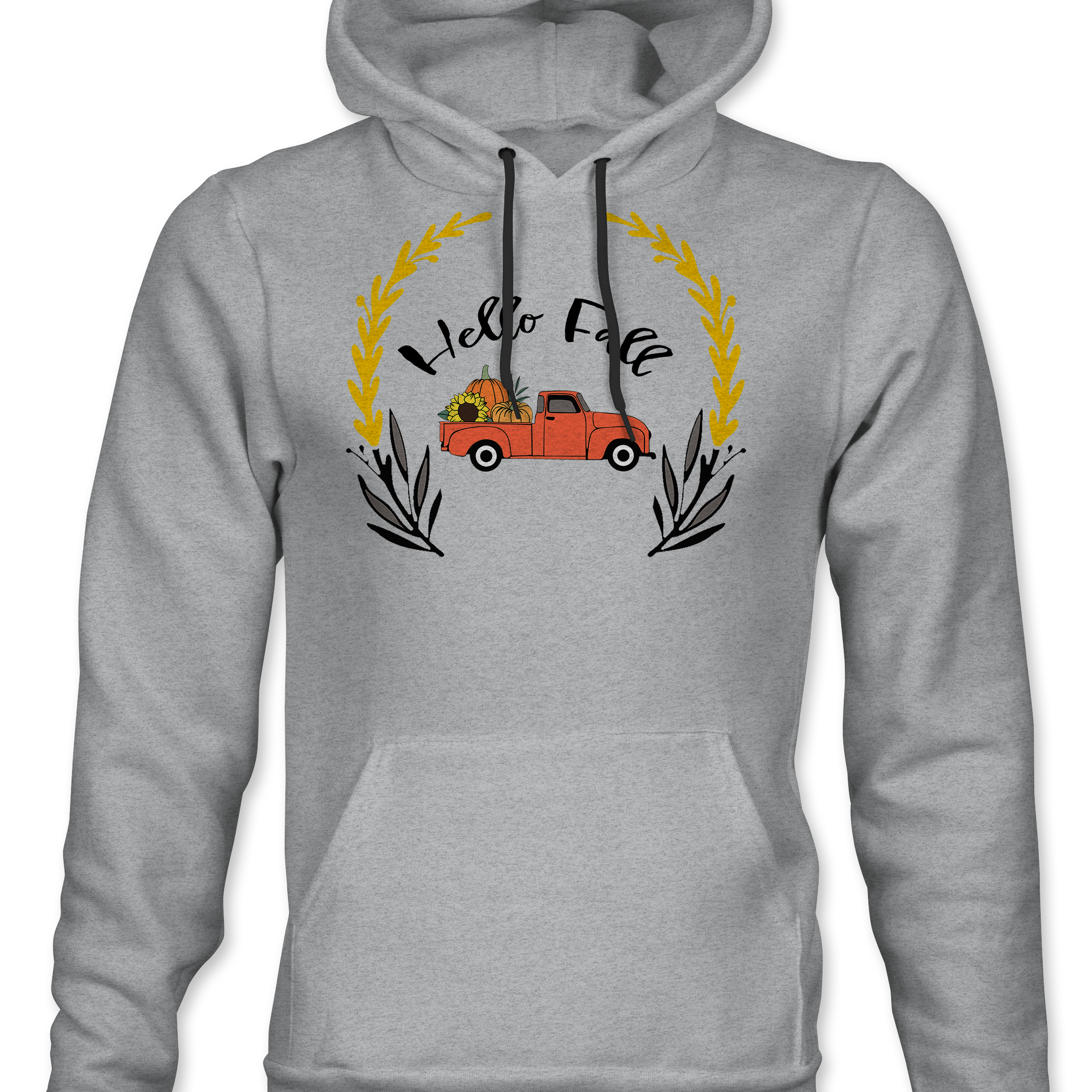 Hello Fall Hoodie Black Acid Apparel