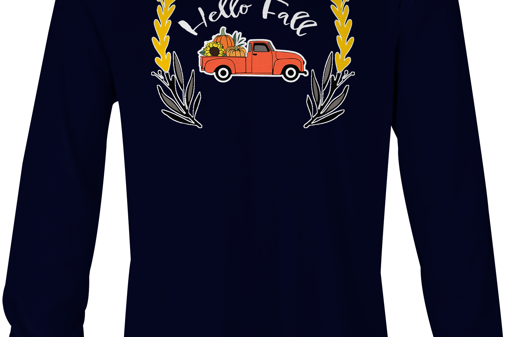 Hello Fall Long Sleeve Black Acid Apparel