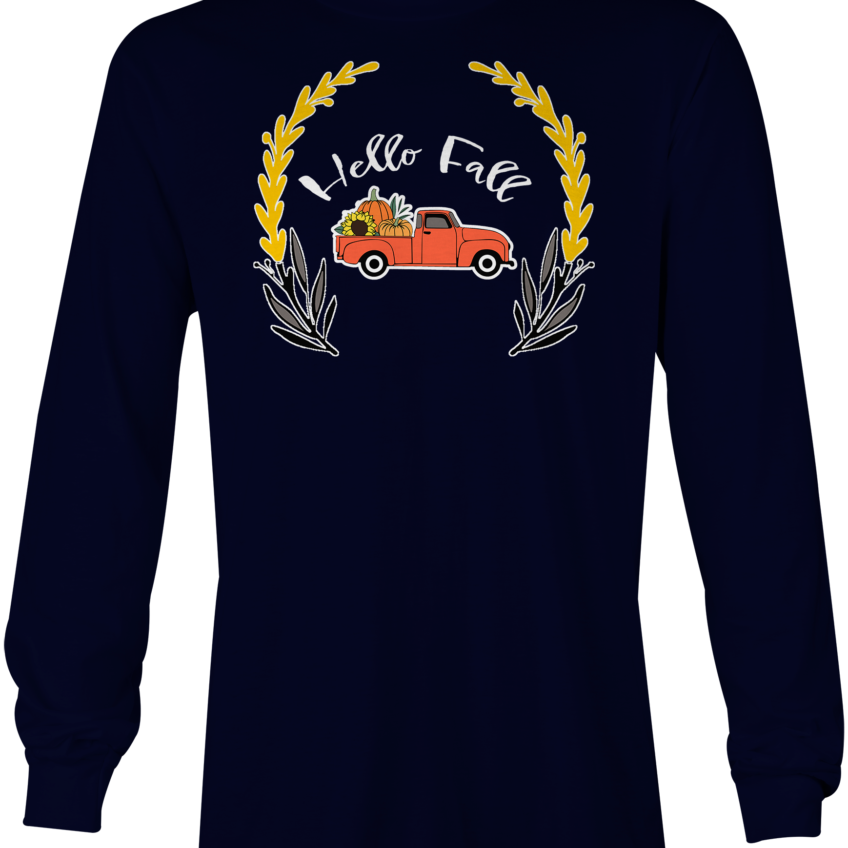 Hello Fall Long Sleeve Black Acid Apparel