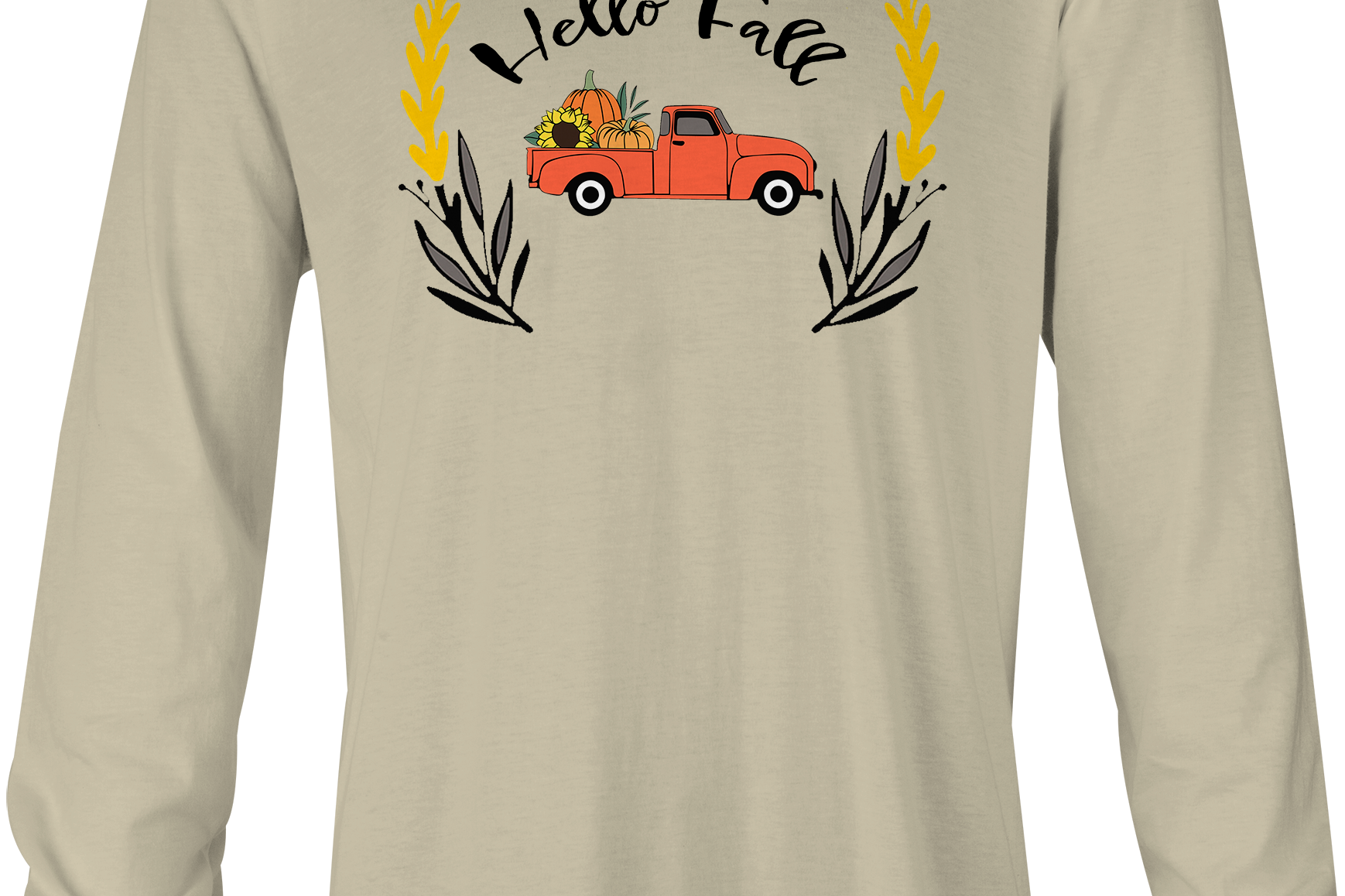 Hello Fall Long Sleeve Black Acid Apparel