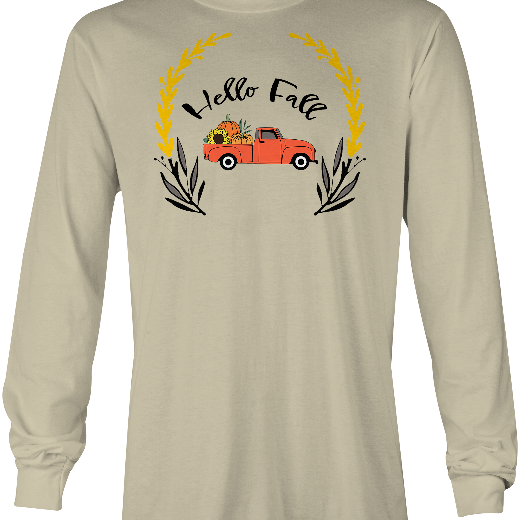 Hello Fall Long Sleeve Black Acid Apparel