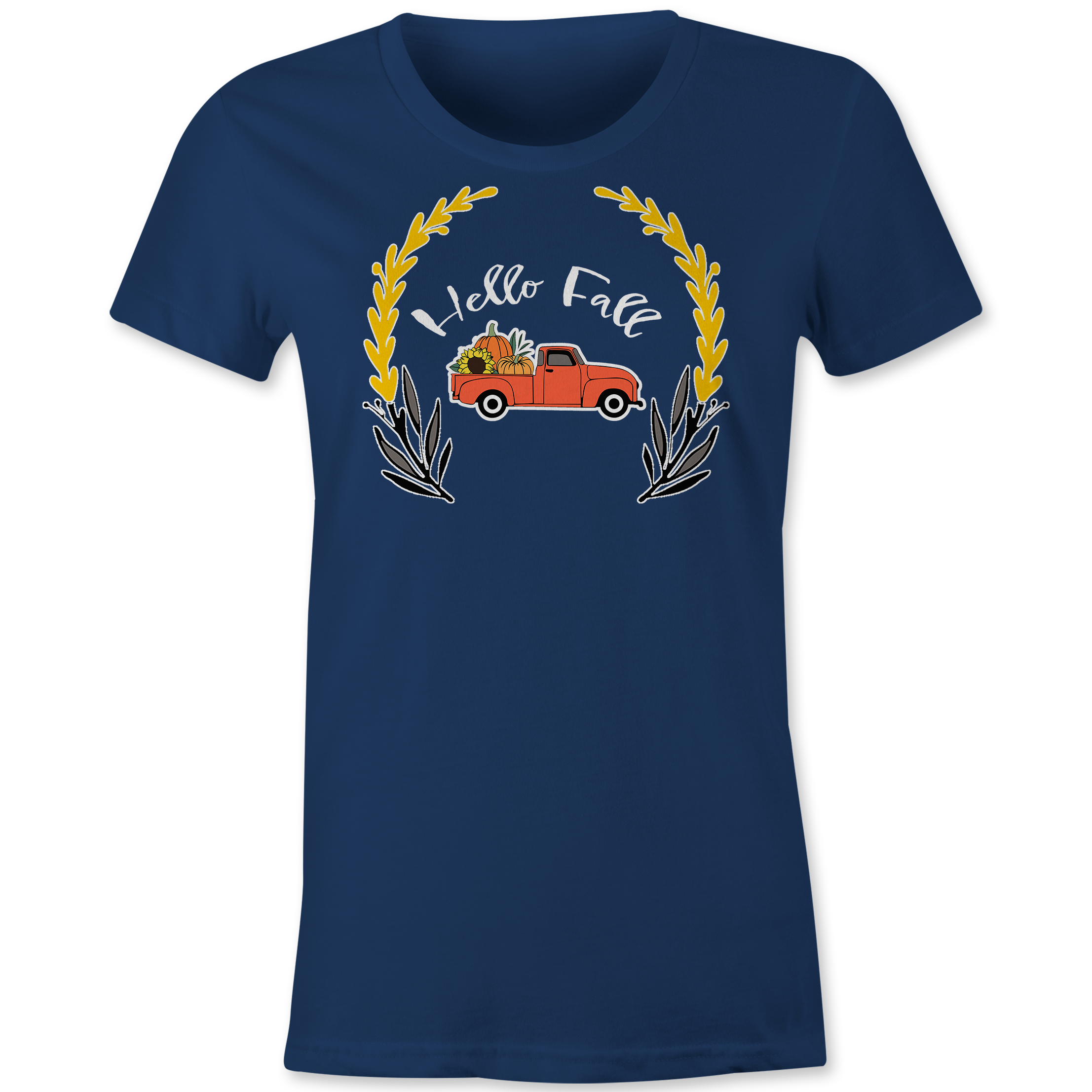 Hello Fall Tshirt Black Acid Apparel