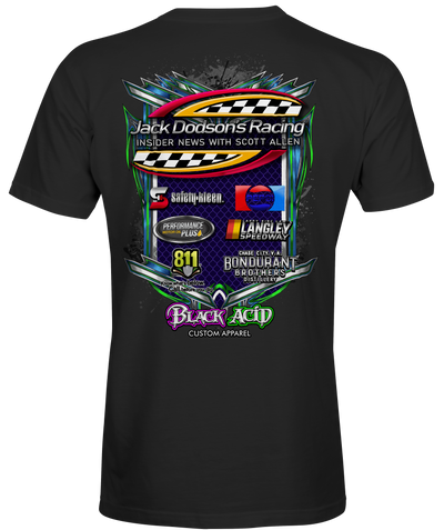 Jack Dodson's Racing Insider News T-Shirts Black Acid Apparel