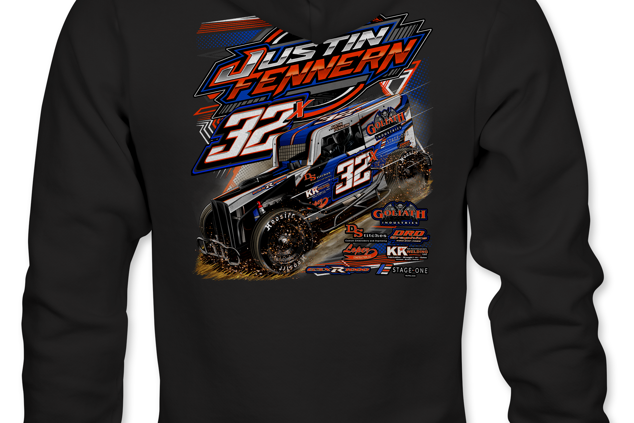 Justin Fennern 2023 Hoodies Black Acid Apparel