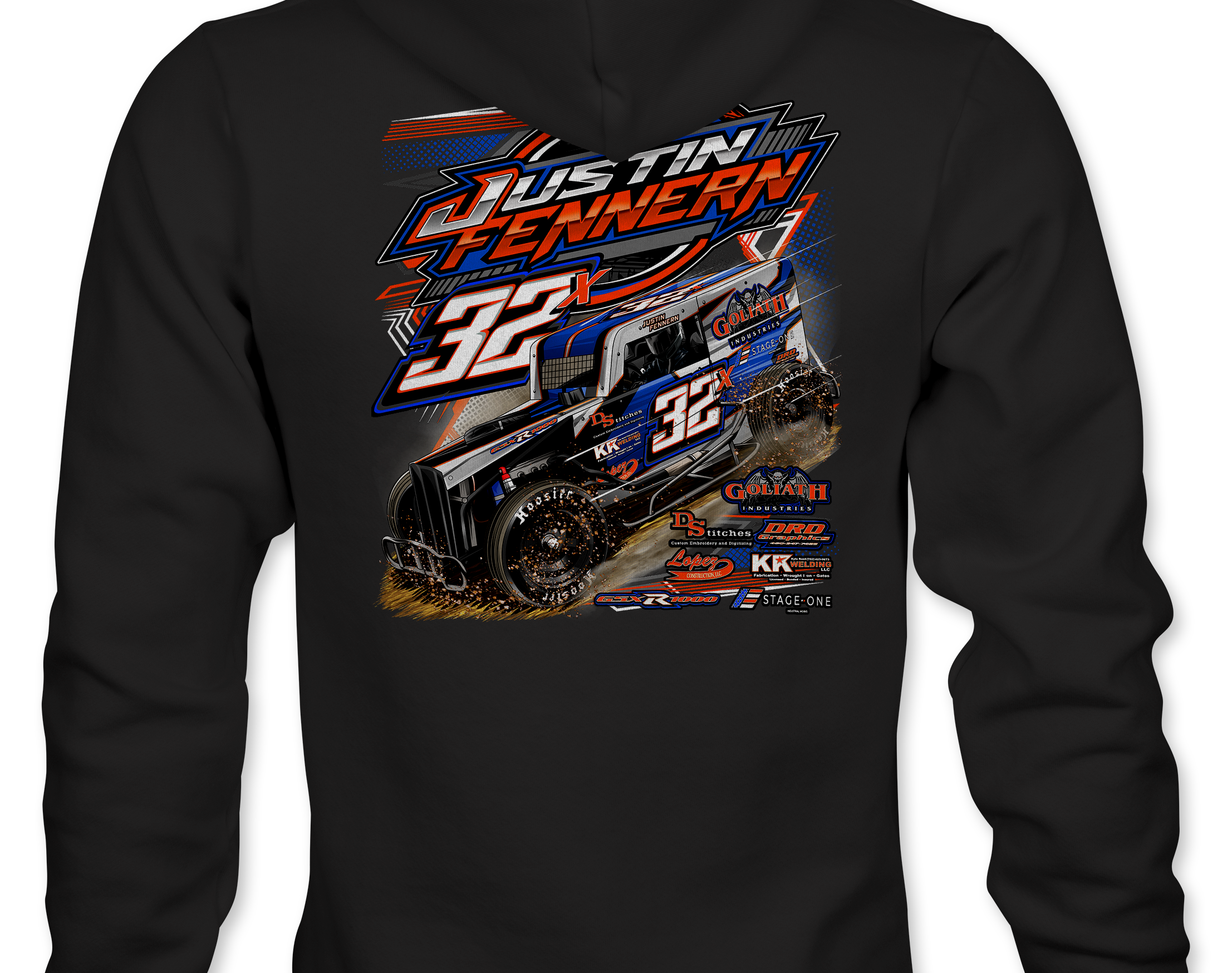 Justin Fennern 2023 Hoodies Black Acid Apparel