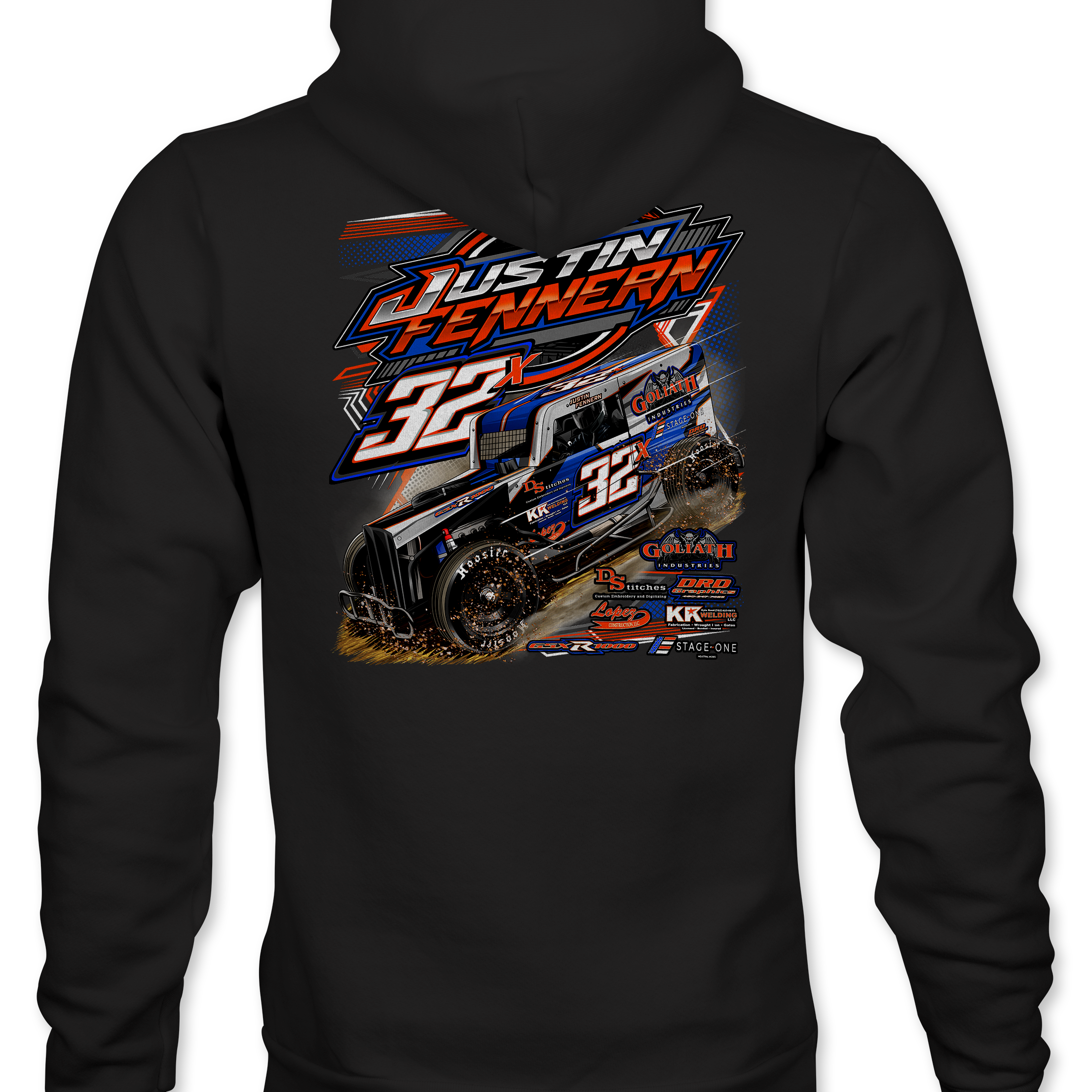 Justin Fennern 2023 Hoodies Black Acid Apparel