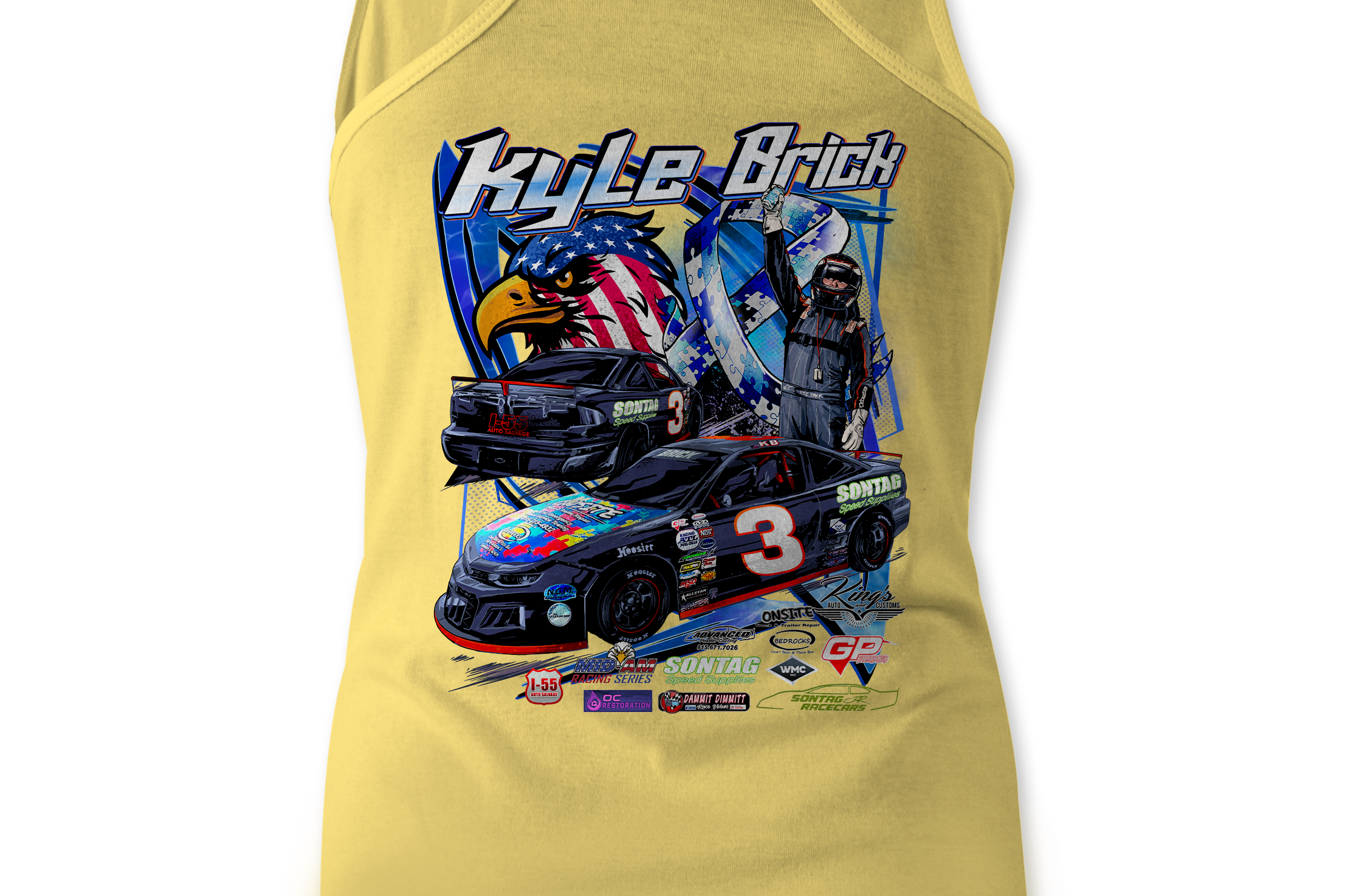 Kyle Brick Tank Tops Black Acid Apparel