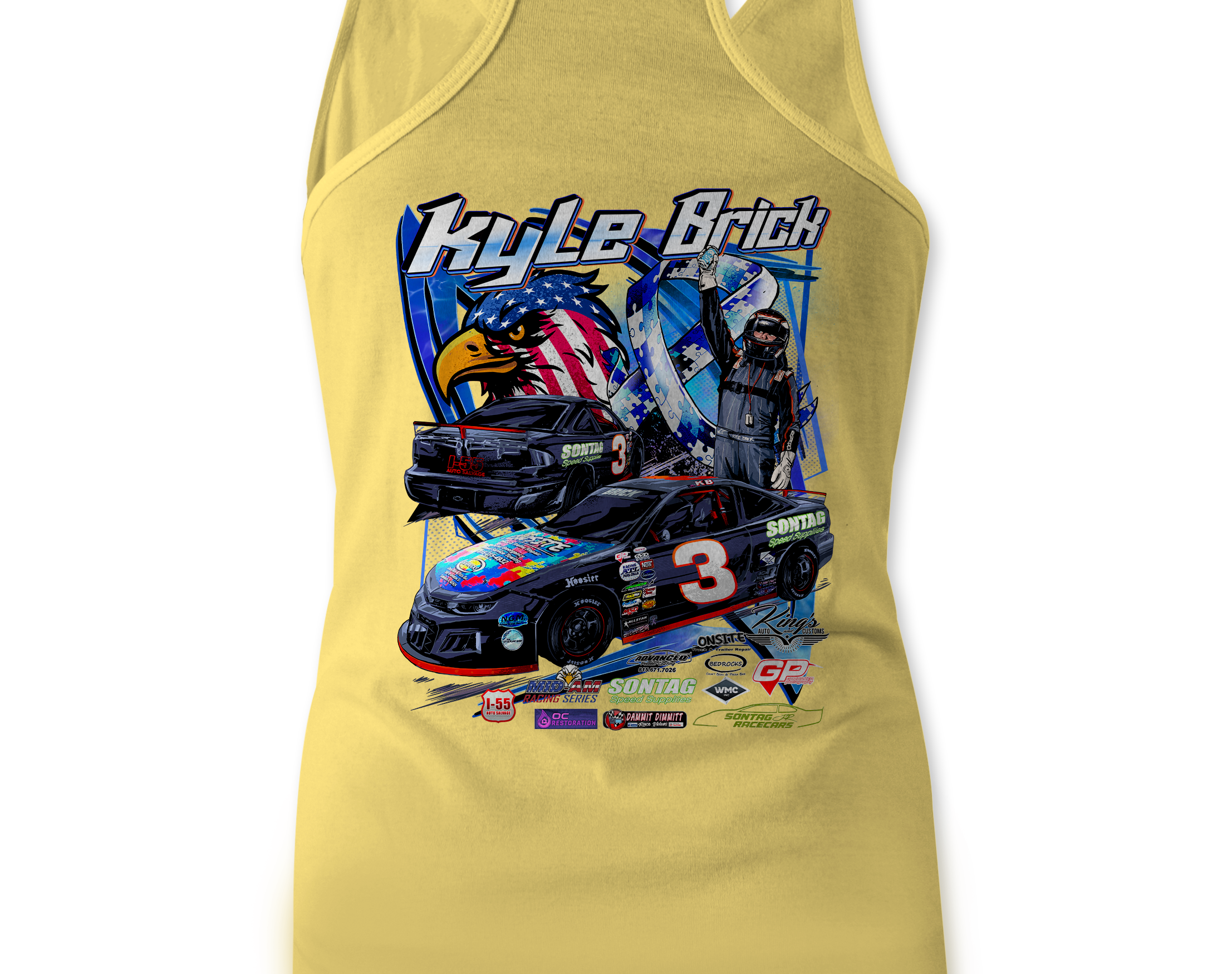 Kyle Brick Tank Tops Black Acid Apparel