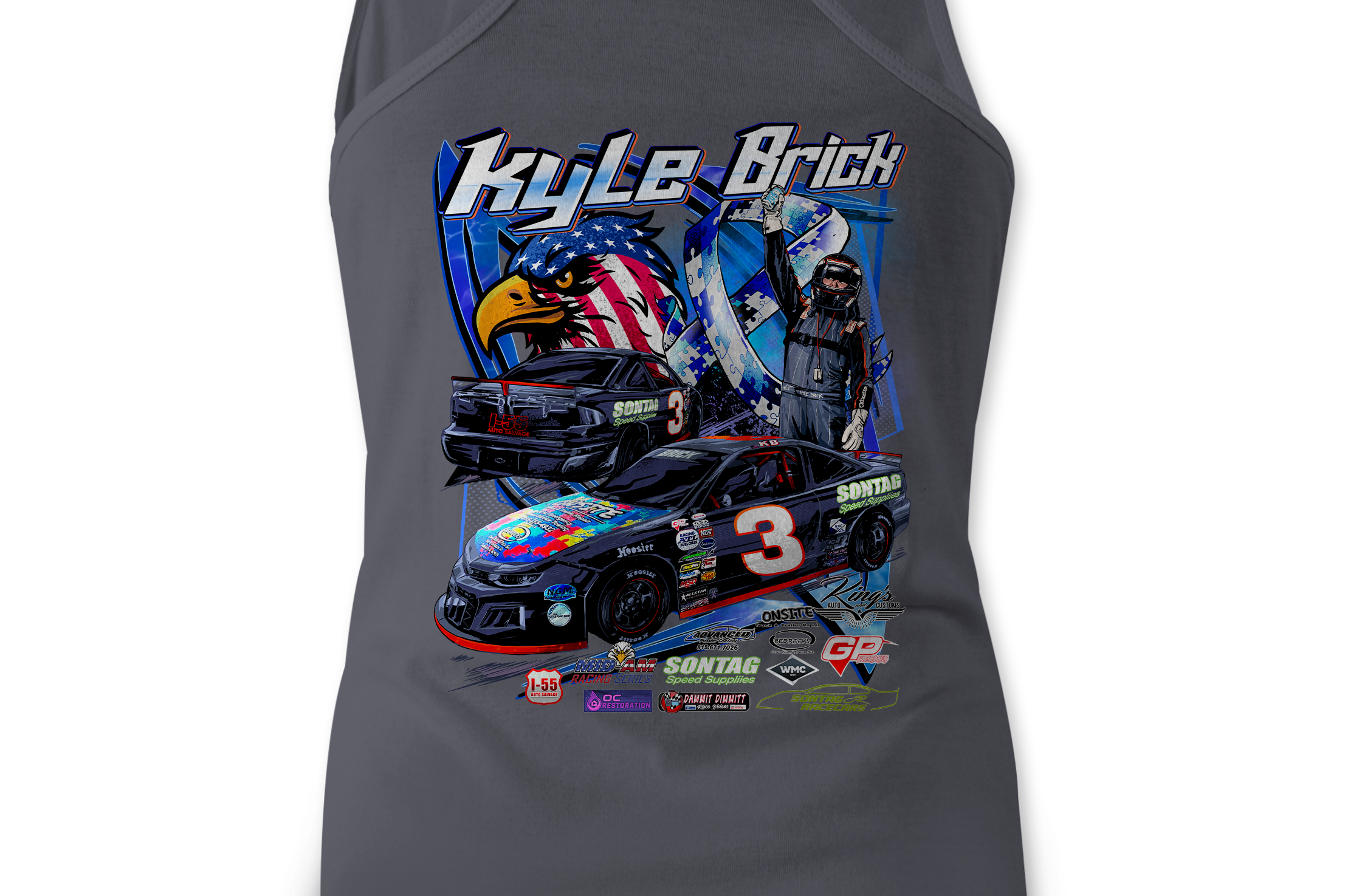 Kyle Brick Tank Tops Black Acid Apparel