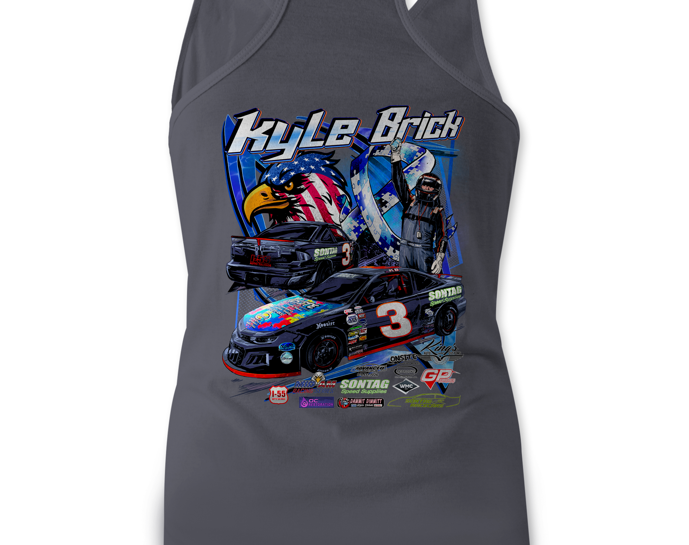 Kyle Brick Tank Tops Black Acid Apparel