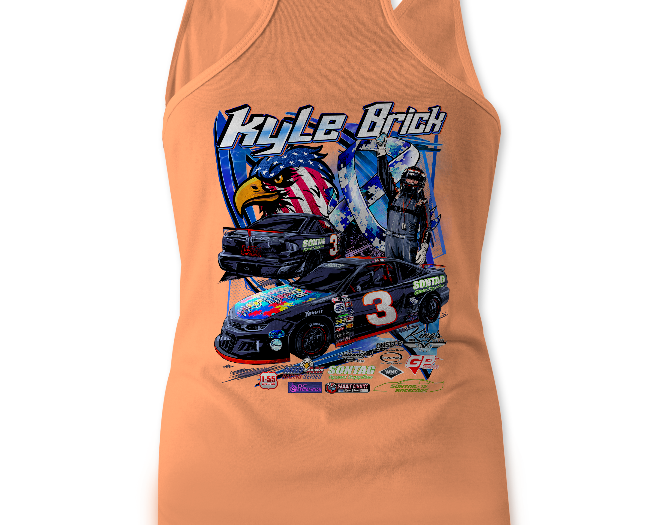 Kyle Brick Tank Tops Black Acid Apparel