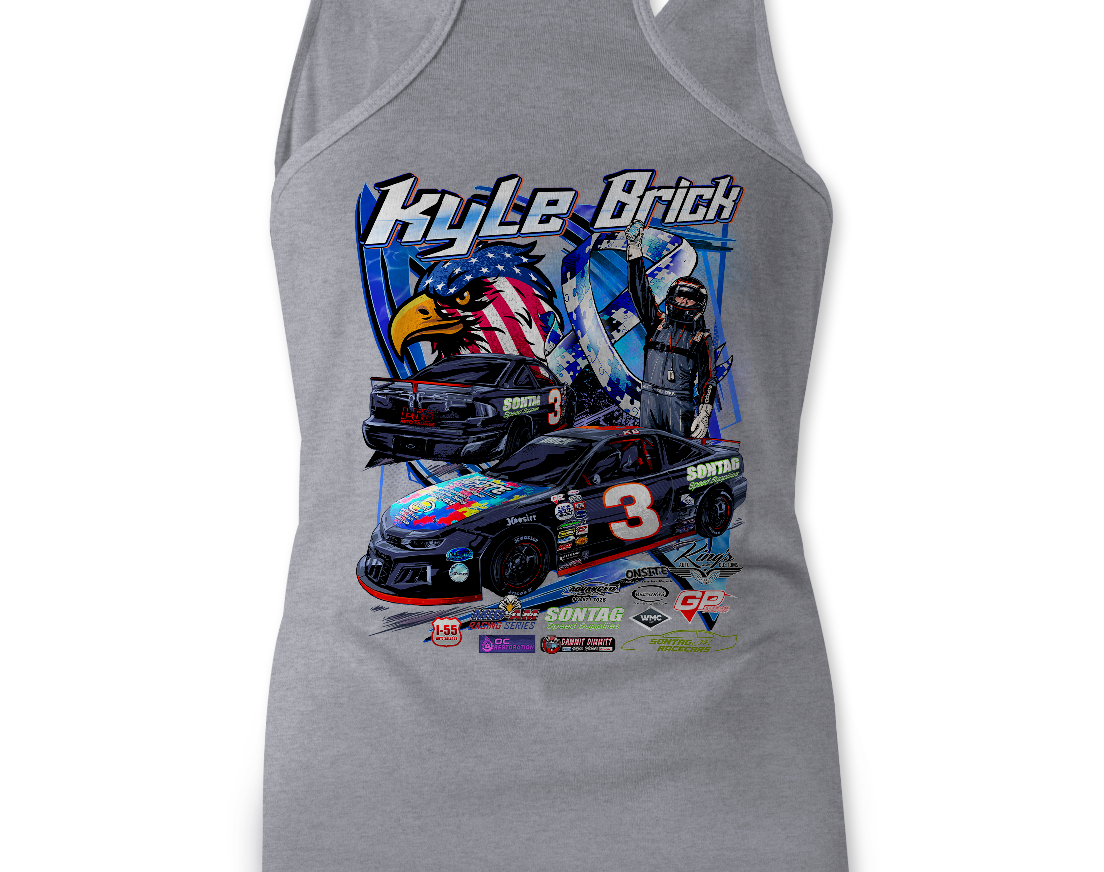 Kyle Brick Tank Tops Black Acid Apparel