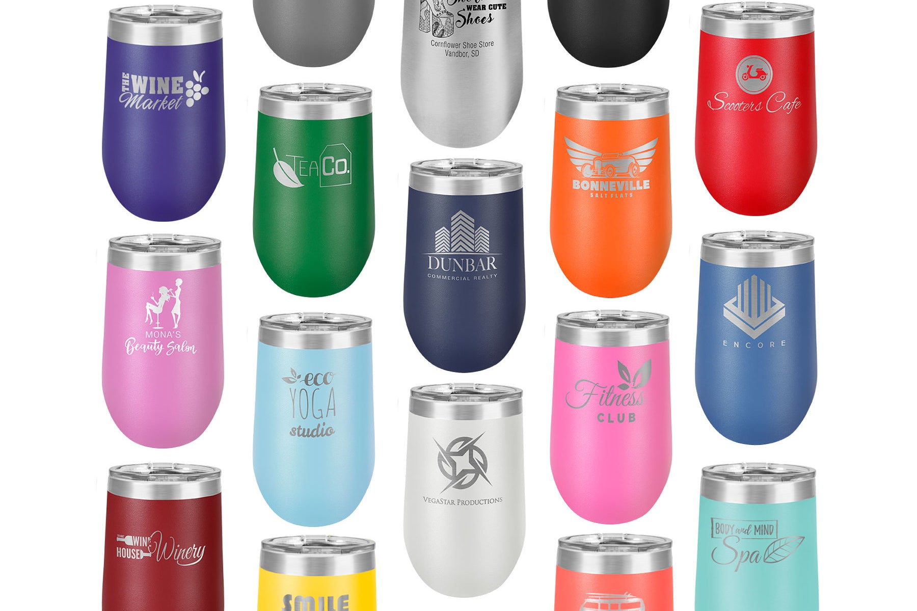 Polar Camel Stemless Wine Tumblers - L Series Black Acid Apparel