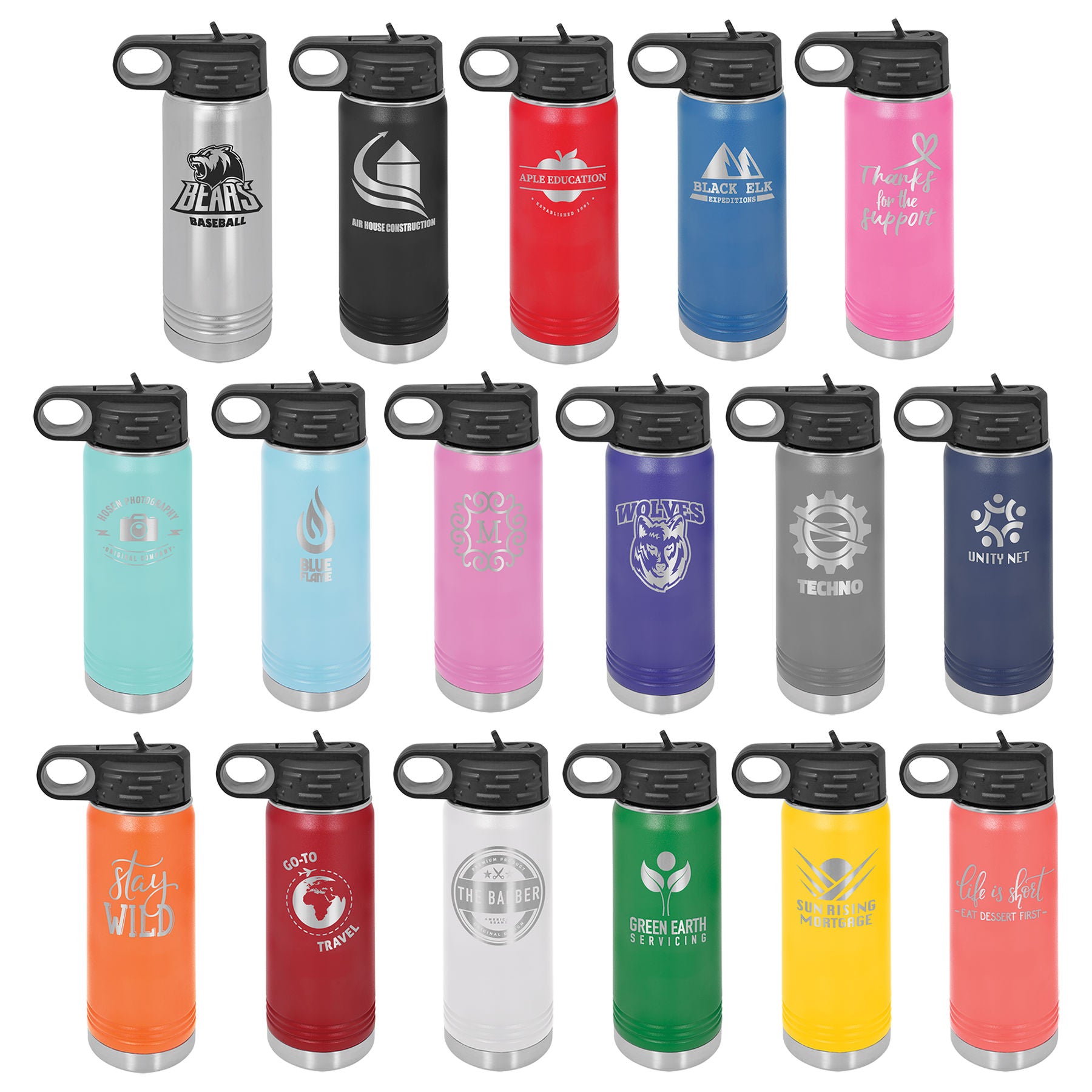 Polar Camel Water Bottles - L Series Black Acid Apparel