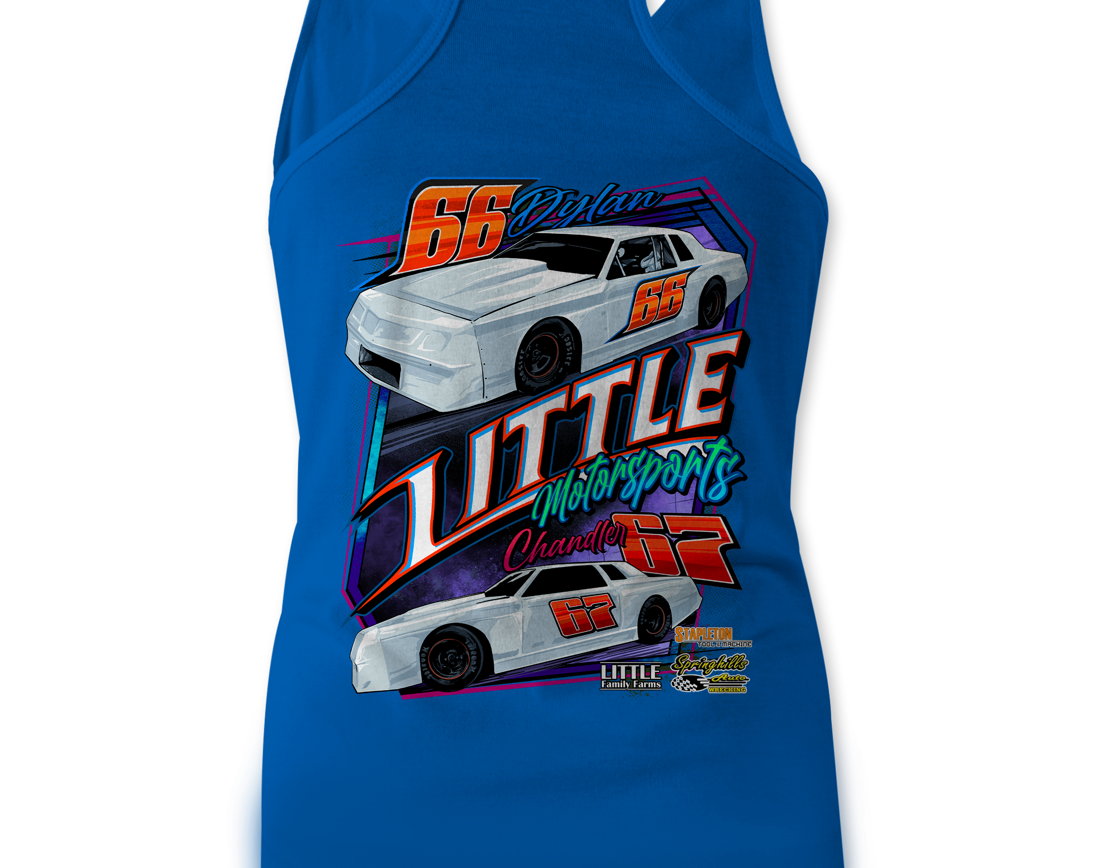 Little Motorsports Tank Tops Black Acid Apparel