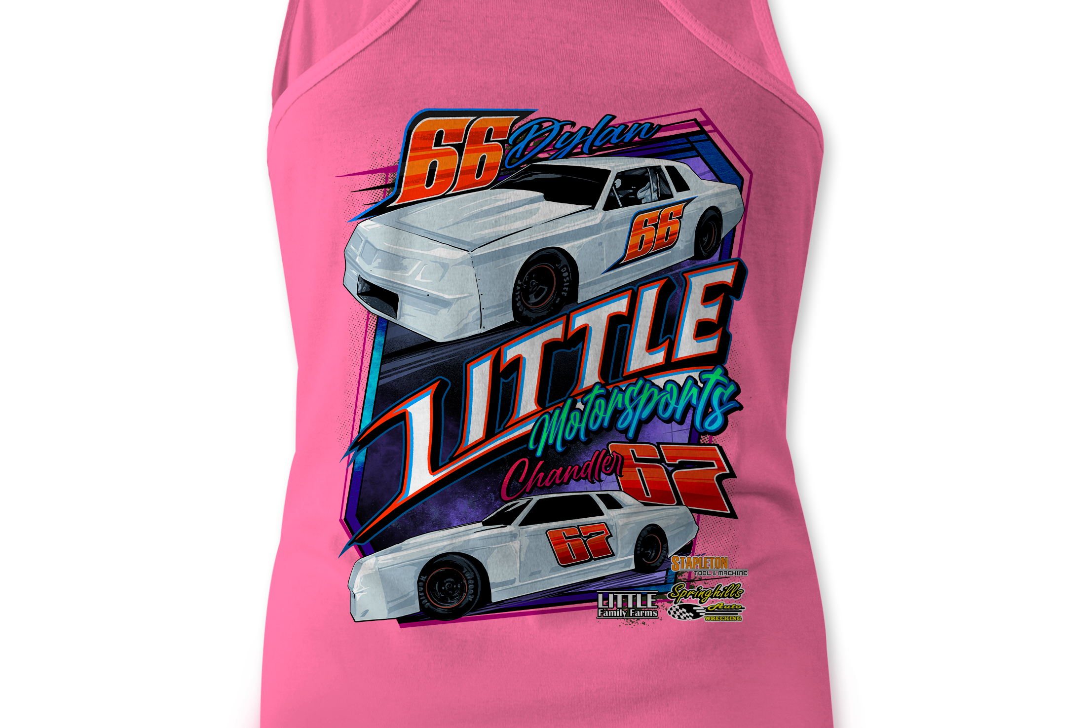 Little Motorsports Tank Tops Black Acid Apparel