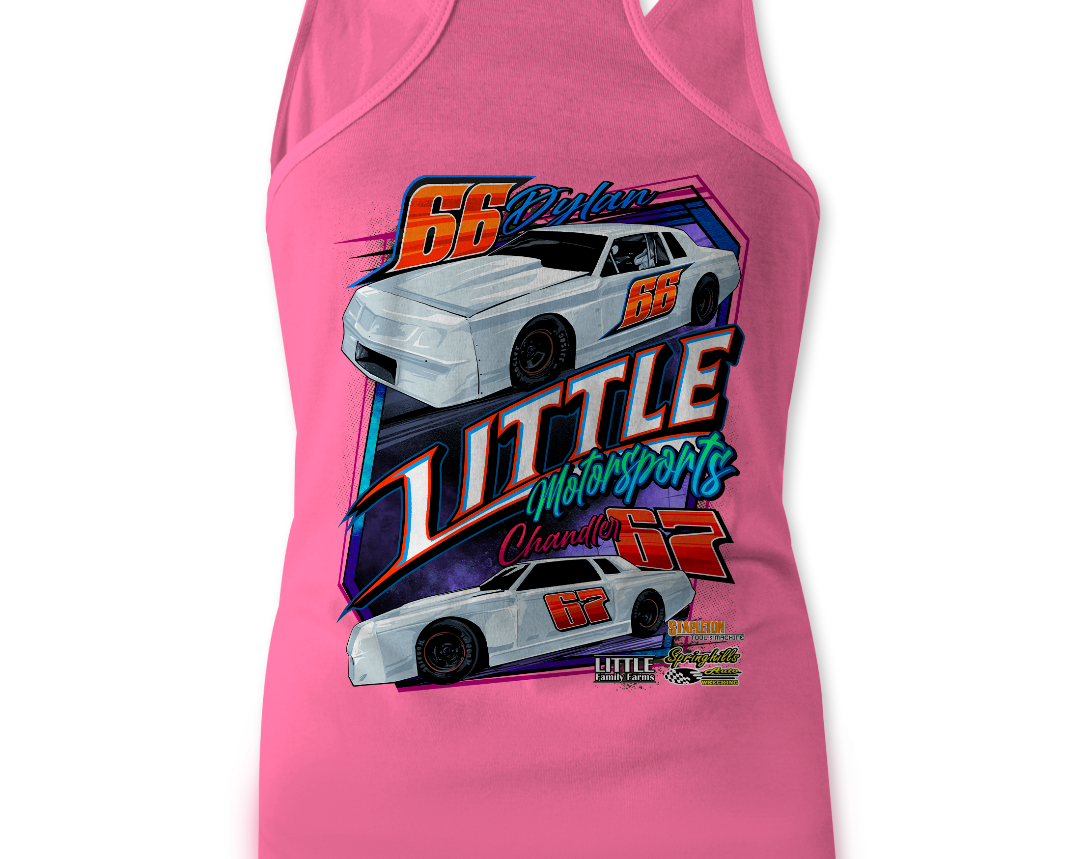 Little Motorsports Tank Tops Black Acid Apparel