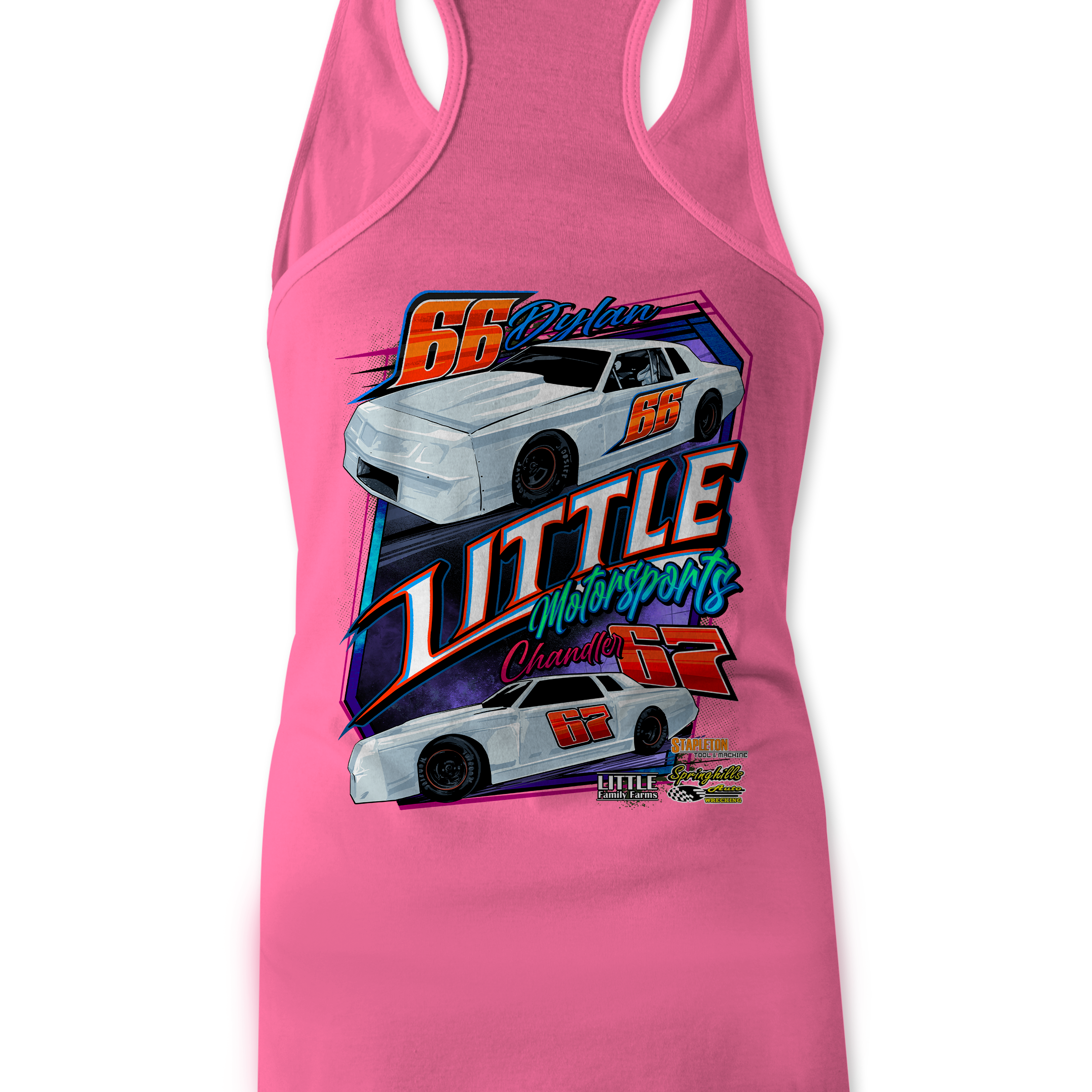 Little Motorsports Tank Tops Black Acid Apparel