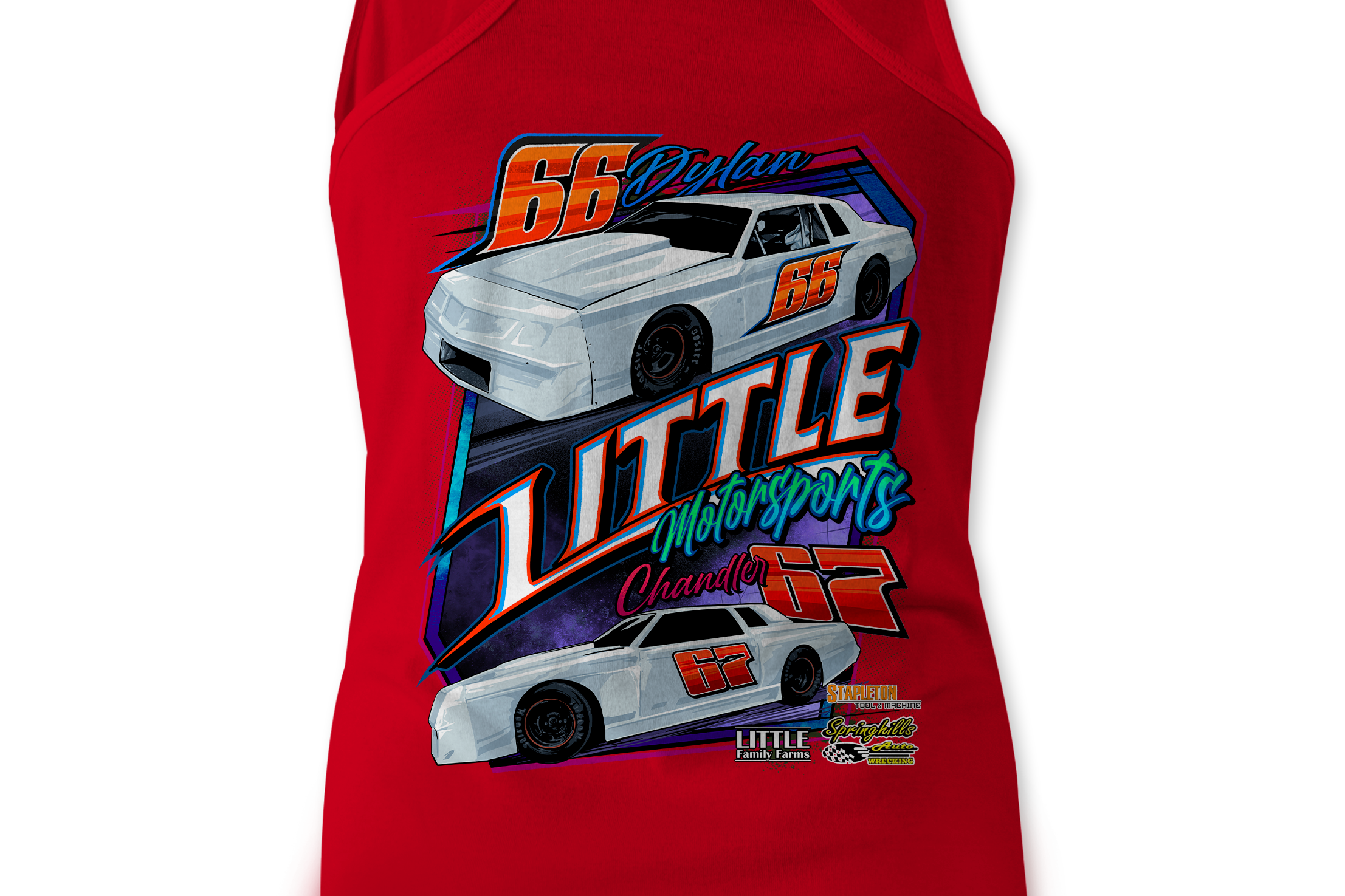 Little Motorsports Tank Tops Black Acid Apparel