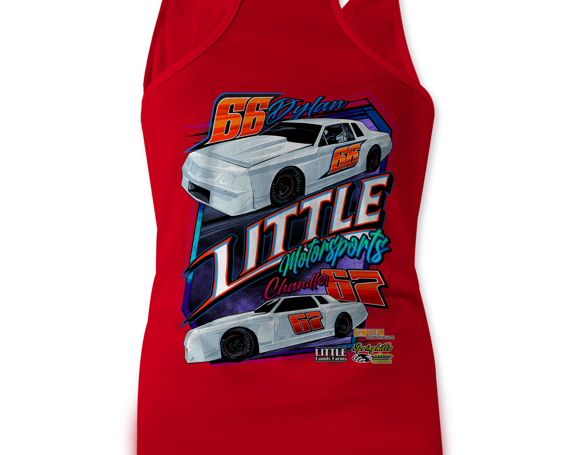 Little Motorsports Tank Tops Black Acid Apparel