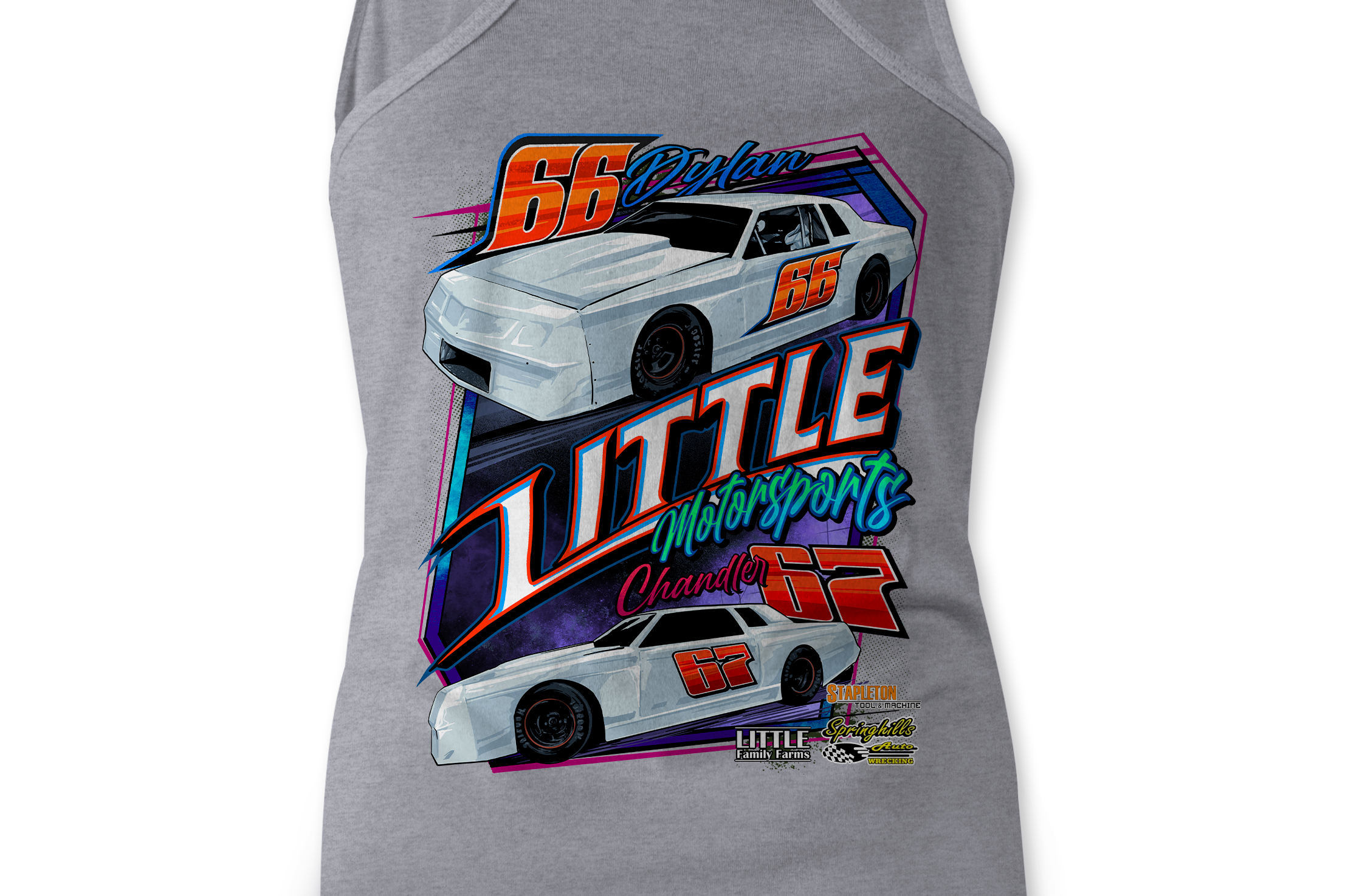 Little Motorsports Tank Tops Black Acid Apparel