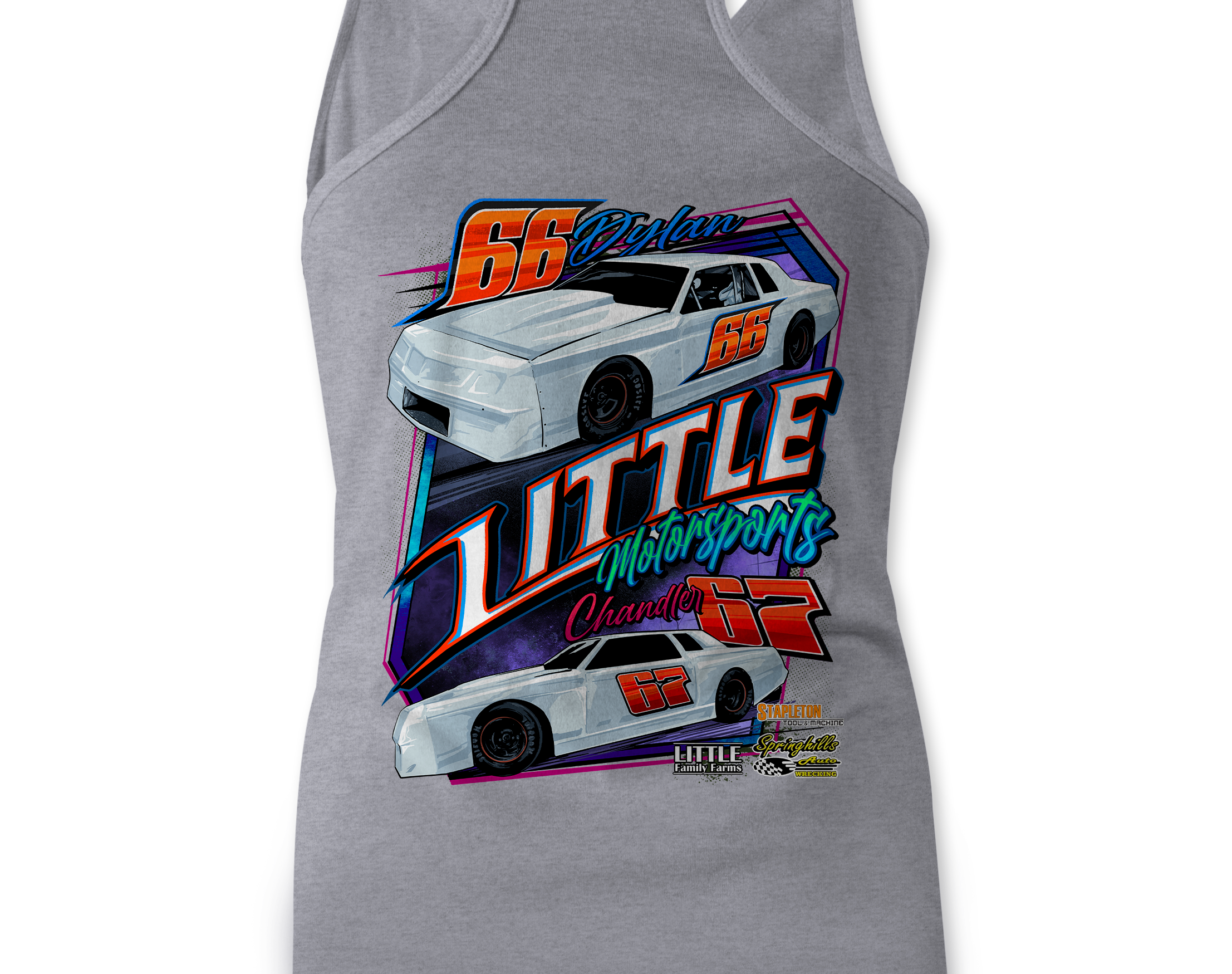 Little Motorsports Tank Tops Black Acid Apparel