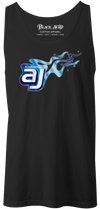 AJ Allmendinger - Men's Tank Blue Flame Logo Black Acid Apparel