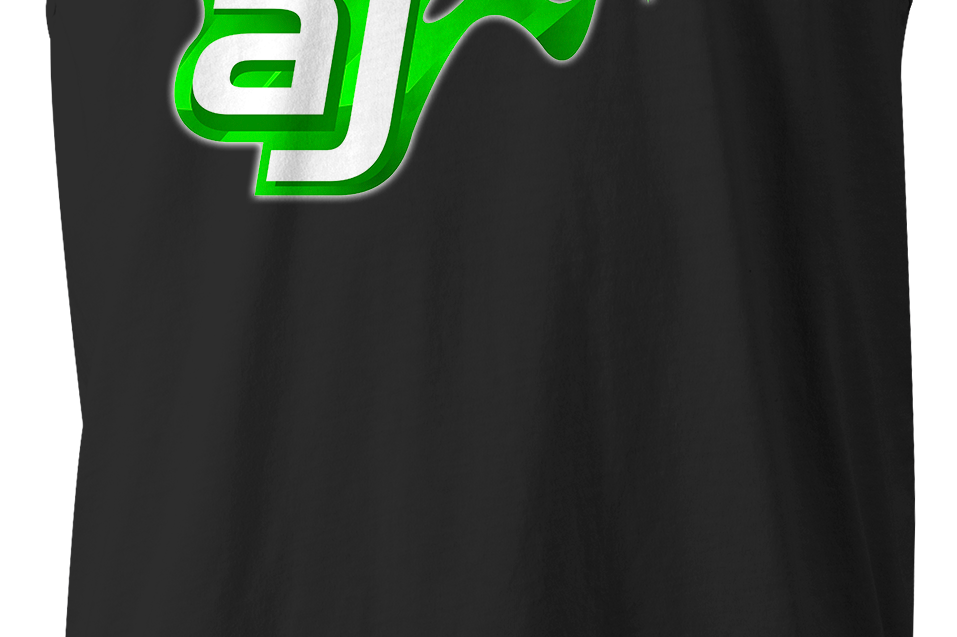 AJ Allmendinger - Men's Tank Green Flame Logo Black Acid Apparel