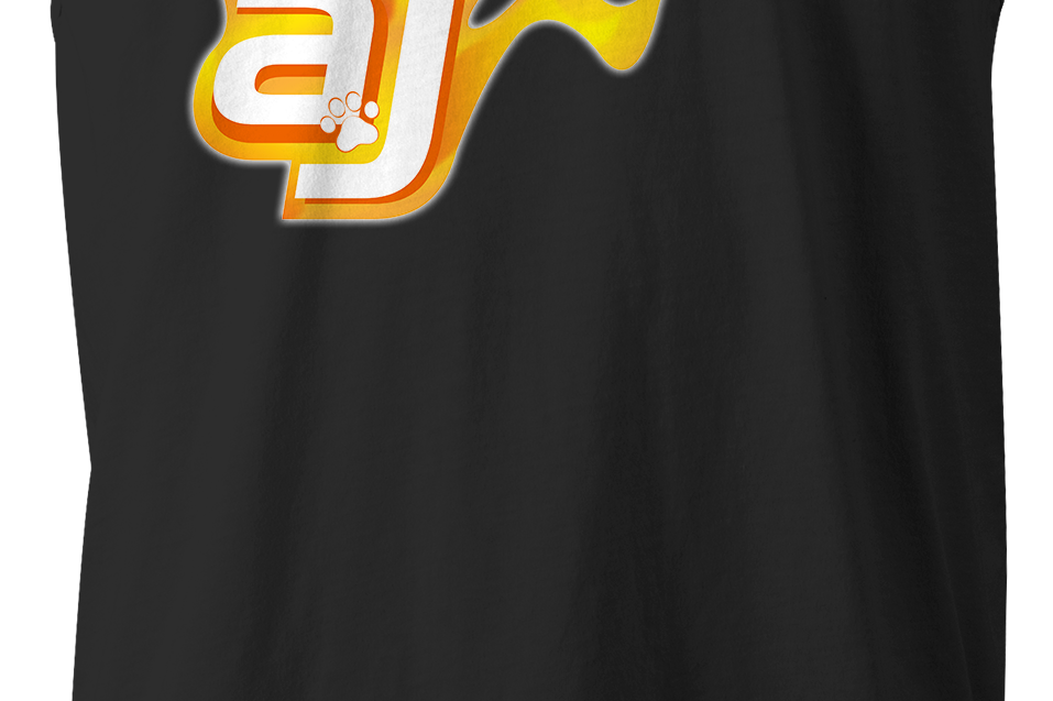 AJ Allmendinger - Men's Tank Orange Flame Logo Black Acid Apparel