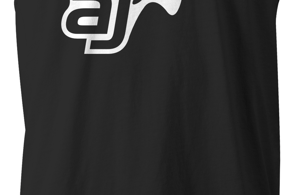 AJ Allmendinger - Men's Tank White Flame Logo Black Acid Apparel