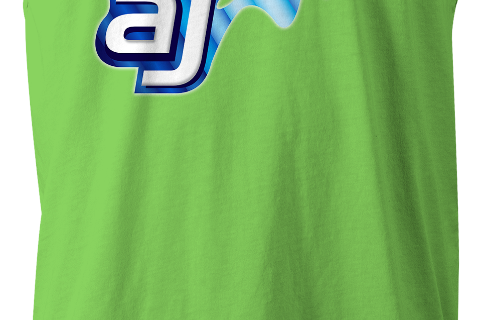 AJ Allmendinger - Men's Tank Blue Flame Logo Black Acid Apparel