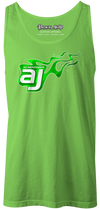 AJ Allmendinger - Men's Tank Green Flame Logo Black Acid Apparel